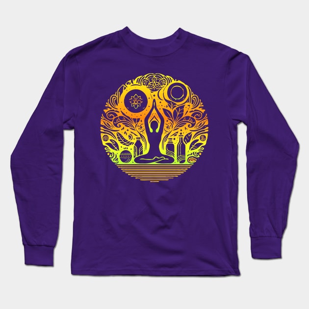 Yoga Bliss Long Sleeve T-Shirt by machmigo